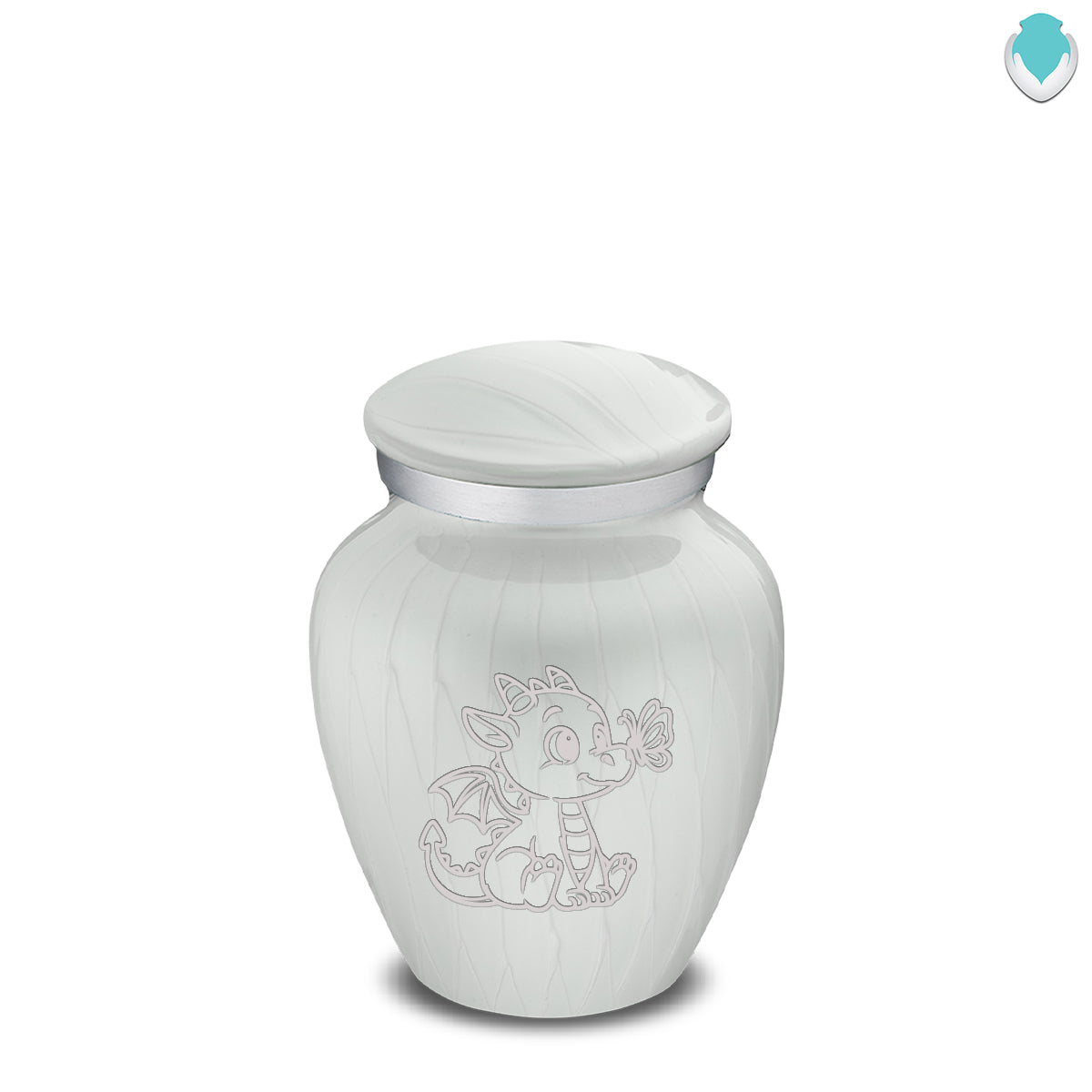 Keepsake Embrace Pearl White Baby Dragon Cremation Urn