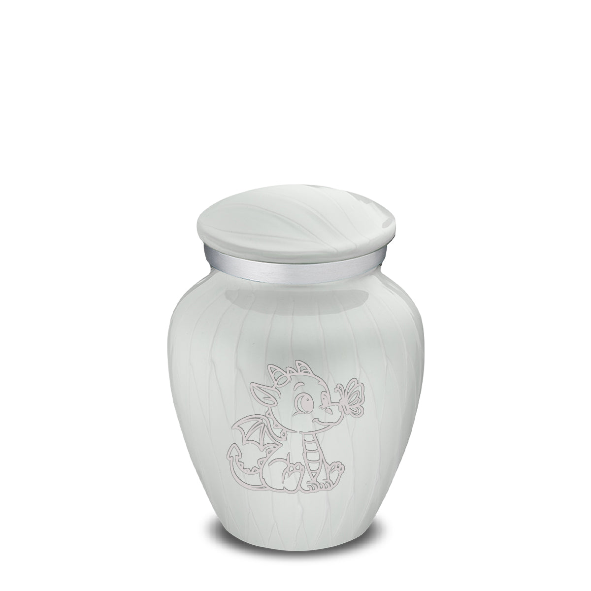 Keepsake Embrace Pearl White Baby Dragon Cremation Urn