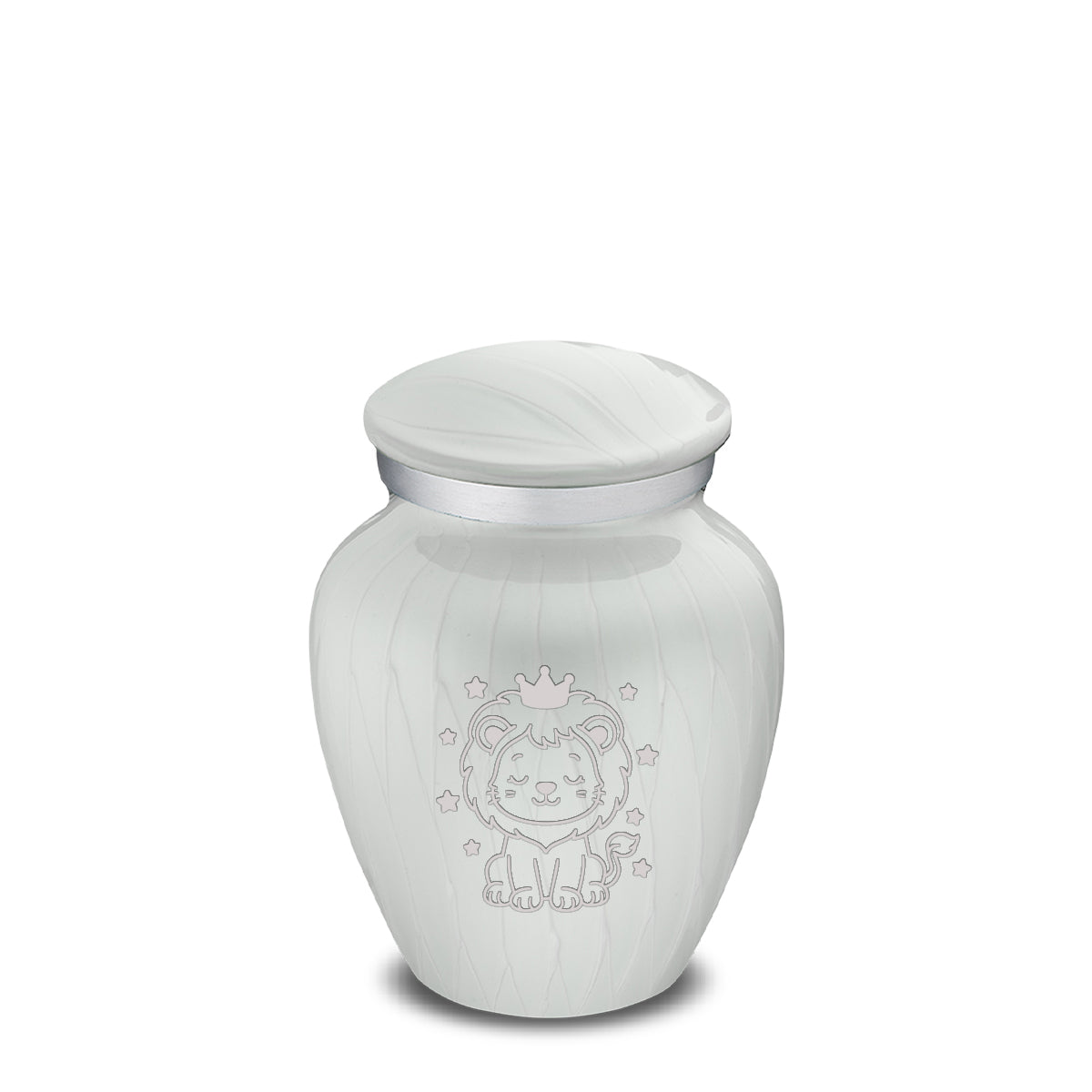 Keepsake Embrace Pearl White Baby Lion Cremation Urn