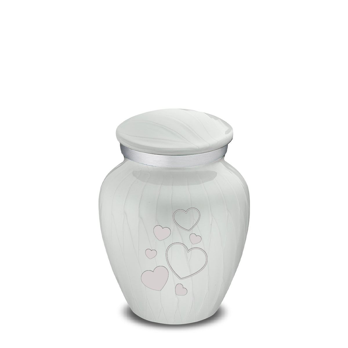 Keepsake Embrace Pearl White Floating Heart Cremation Urn