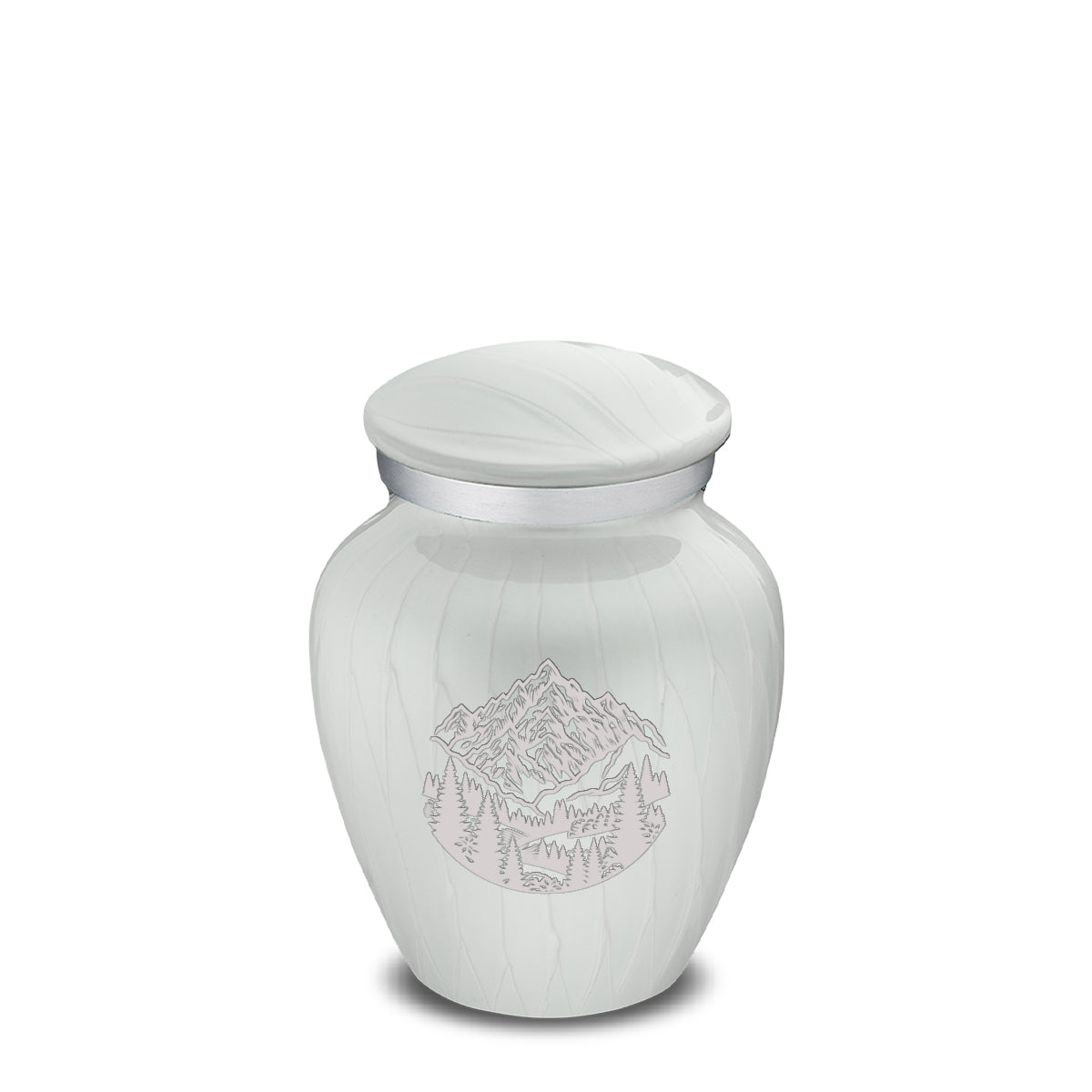 Keepsake Embrace Pearl White Rocky Mountains Cremation Urn