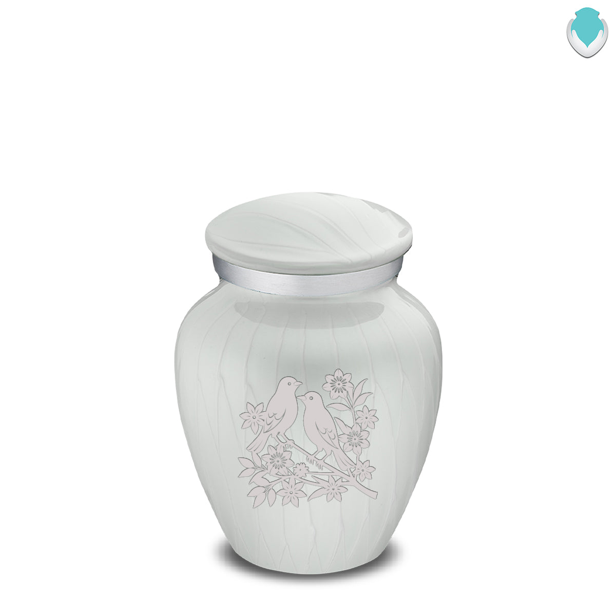Keepsake Embrace Pearl White Songbirds Cremation Urn