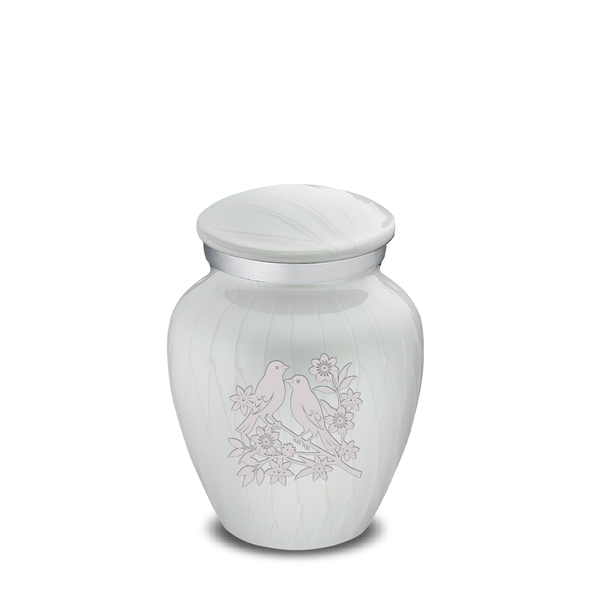 Keepsake Embrace Pearl White Songbirds Cremation Urn