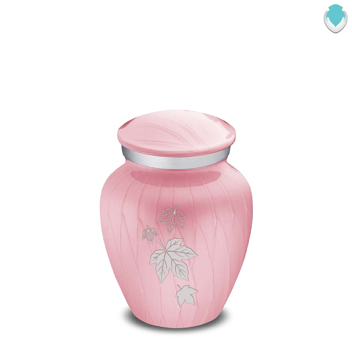 Keepsake Embrace Pearl Light Pink Falling Leaves Cremation Urn