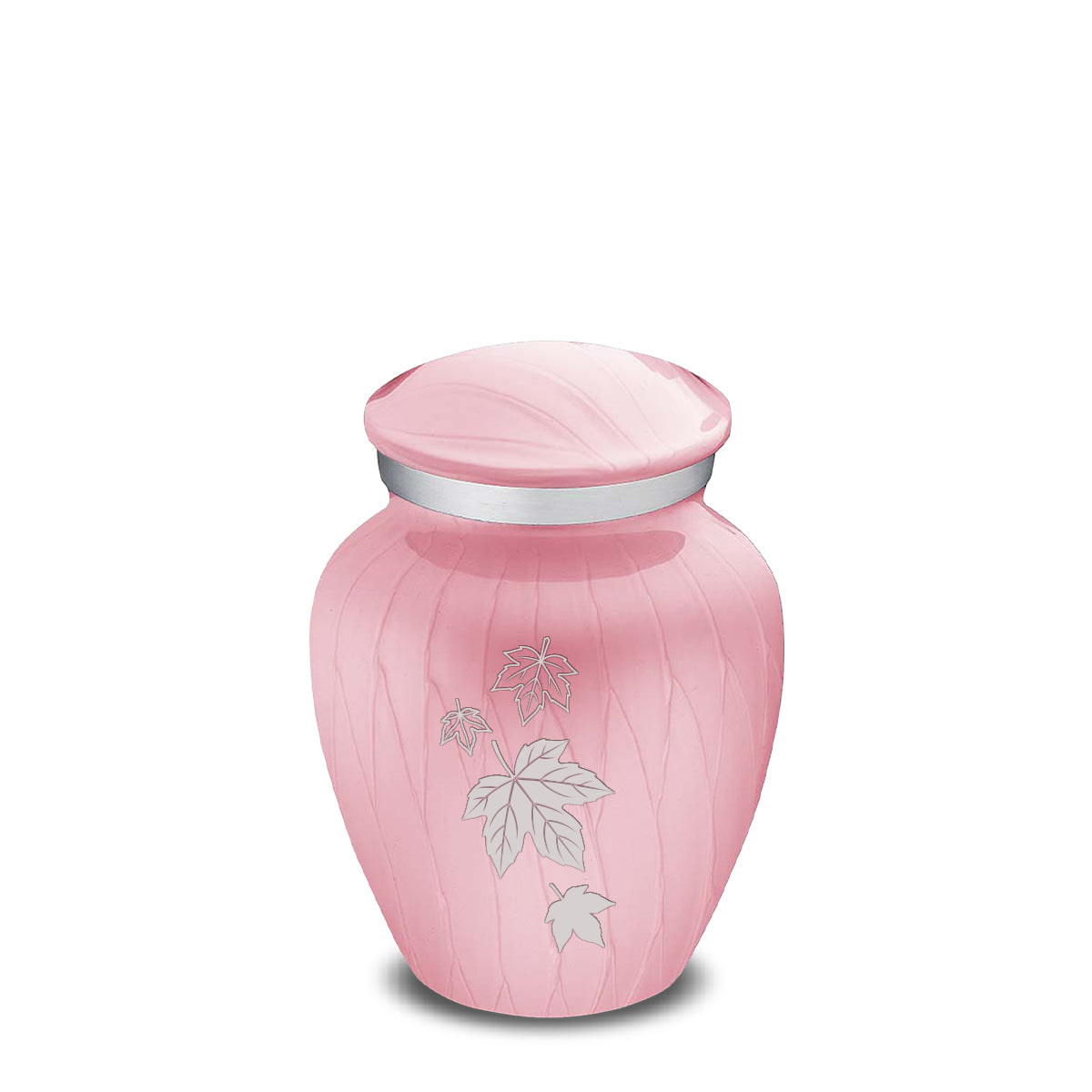Keepsake Embrace Pearl Light Pink Falling Leaves Cremation Urn