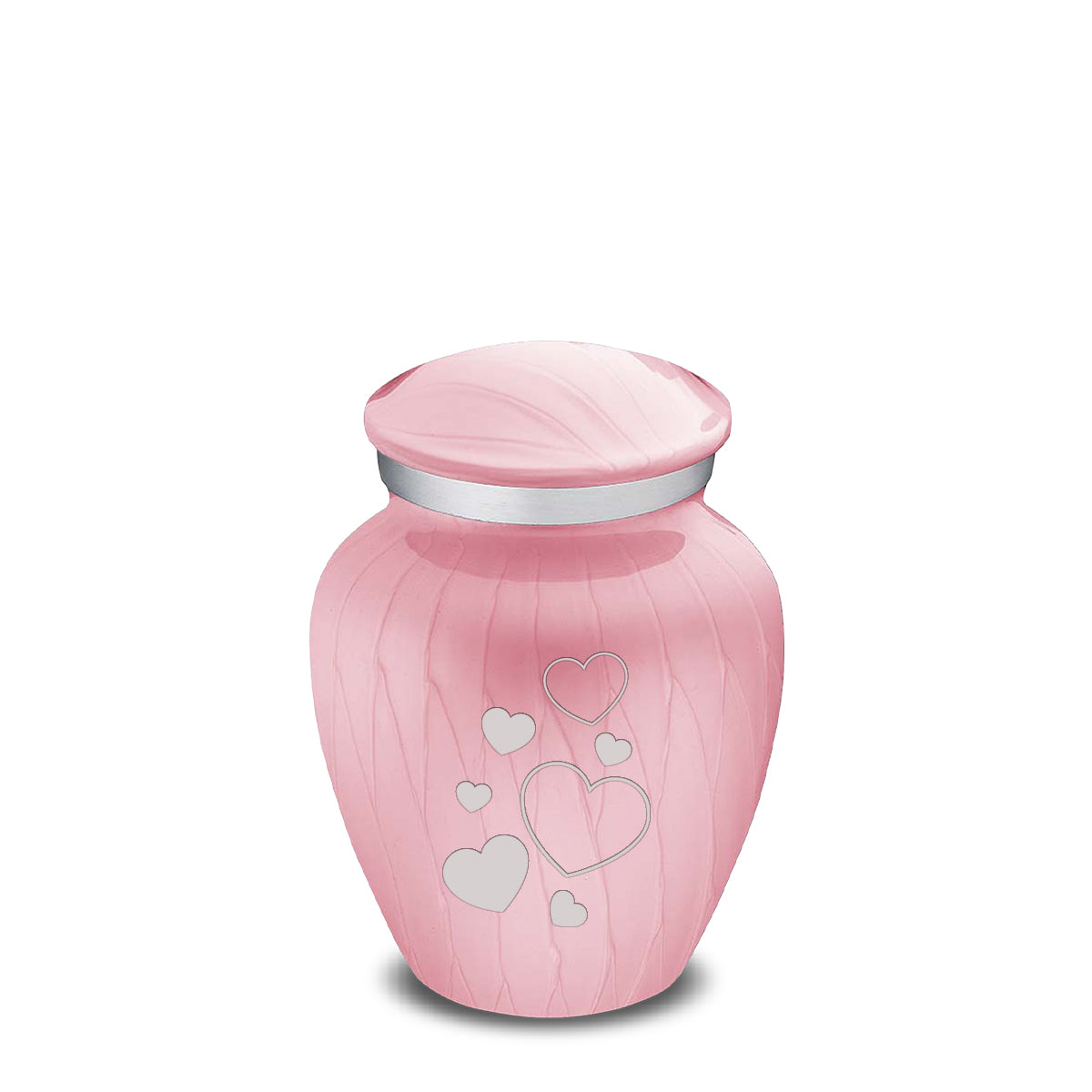 Keepsake Embrace Pearl Light Pink Floating Heart Cremation Urn