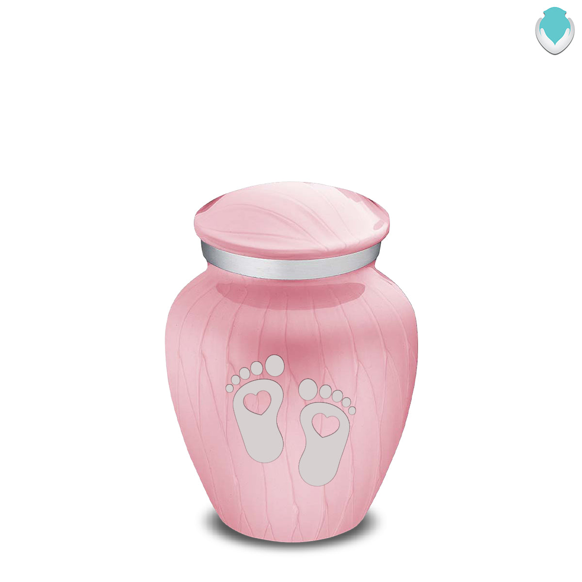 Keepsake Embrace Pearl Pink Loving Heart Feet Cremation Urn