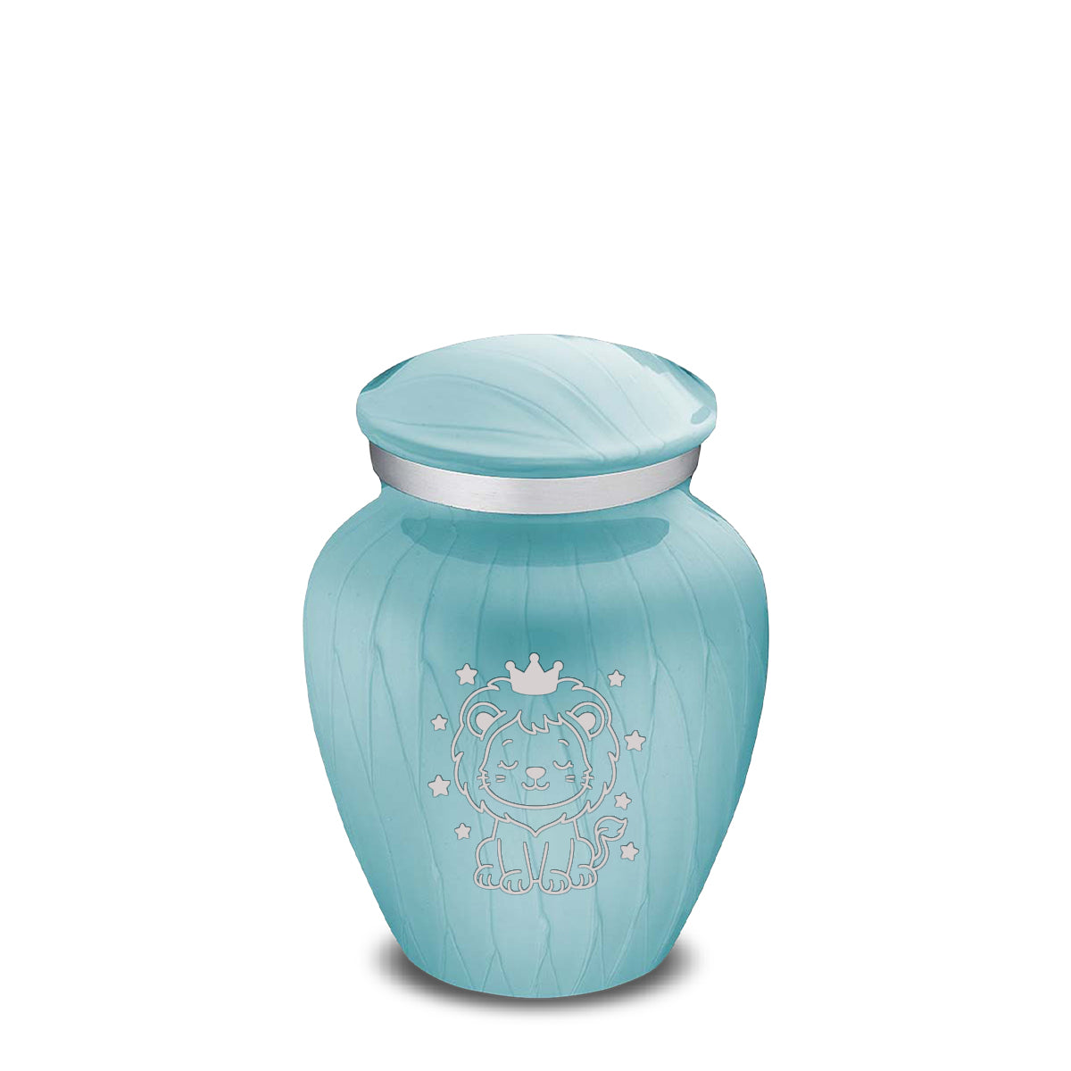 Keepsake Embrace Pearl Light Blue Baby Lion Cremation Urn