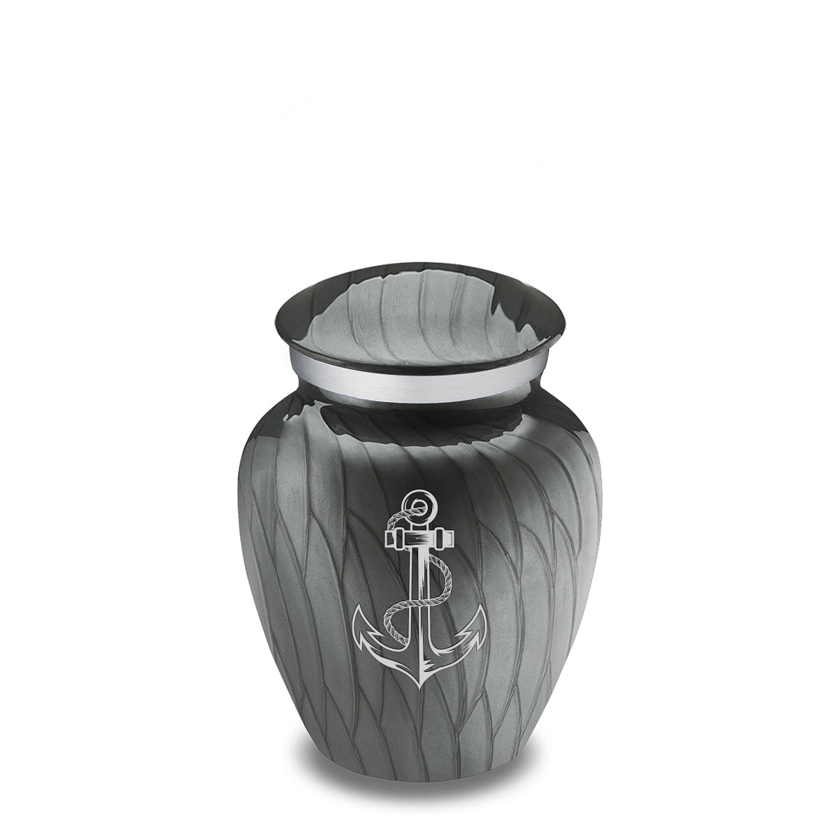 Keepsake Embrace Pearl Silver Anchor Cremation Urn