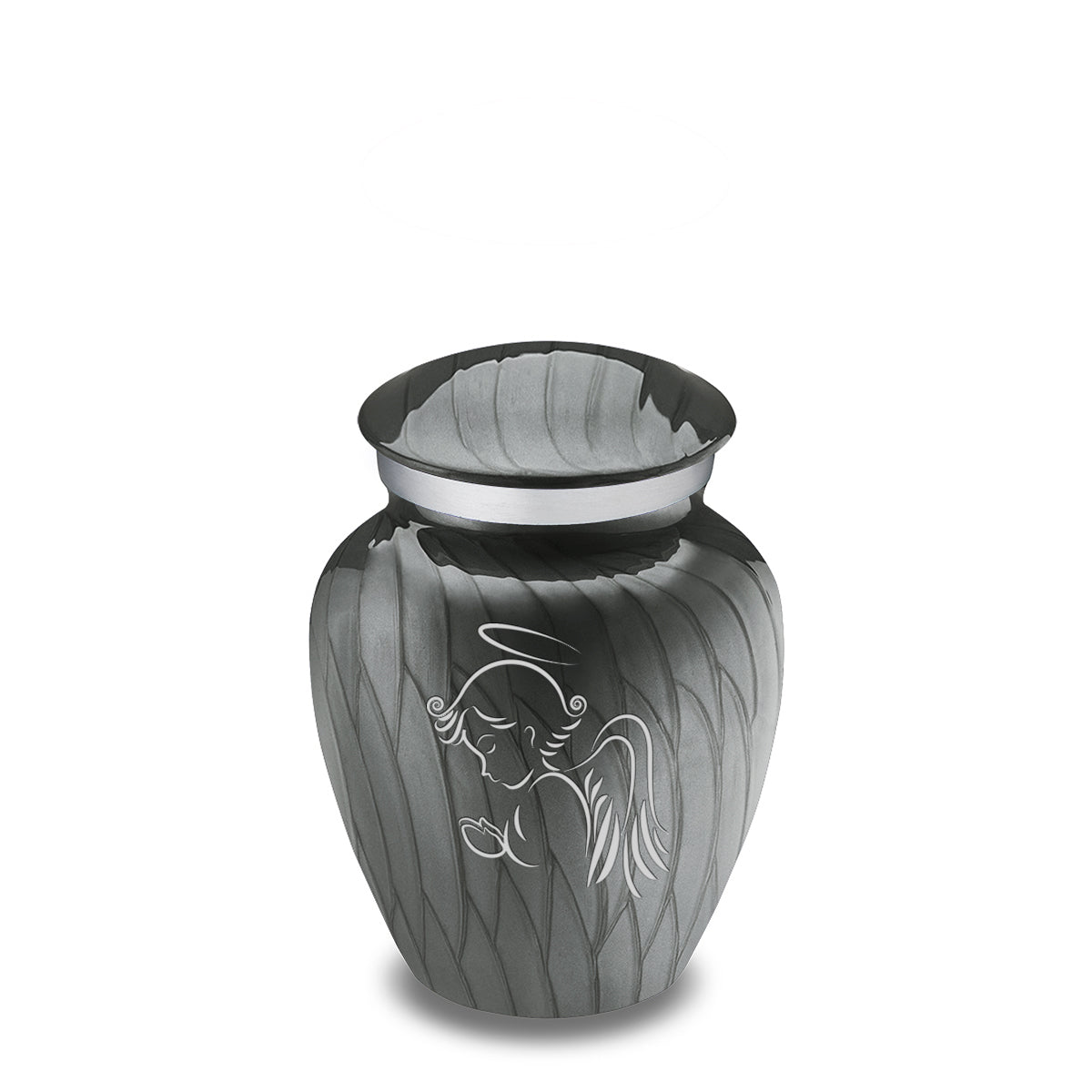 Keepsake Embrace Pearl Silver Angel Cremation Urn