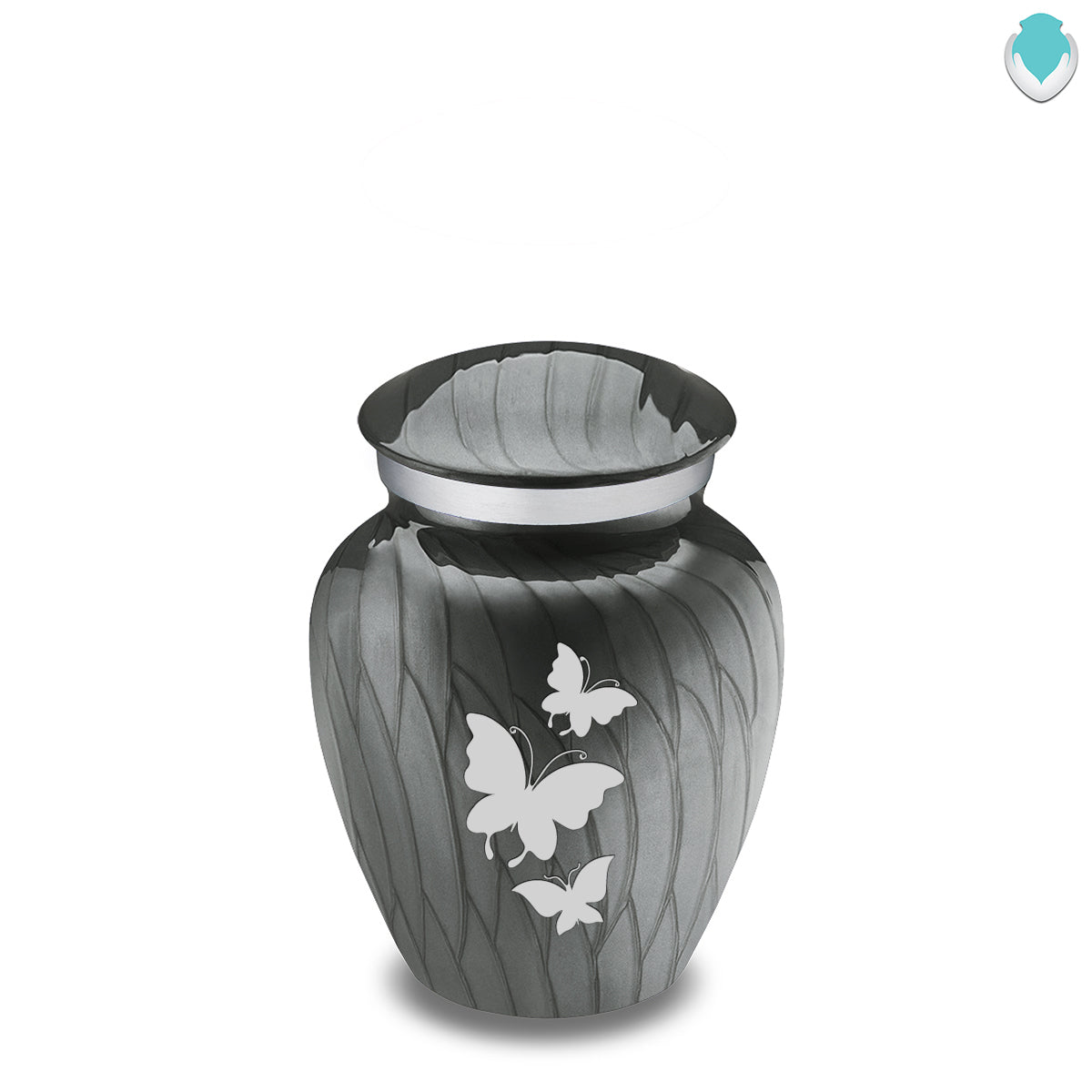 Keepsake Embrace Pearl Silver Butterflies Cremation Urn