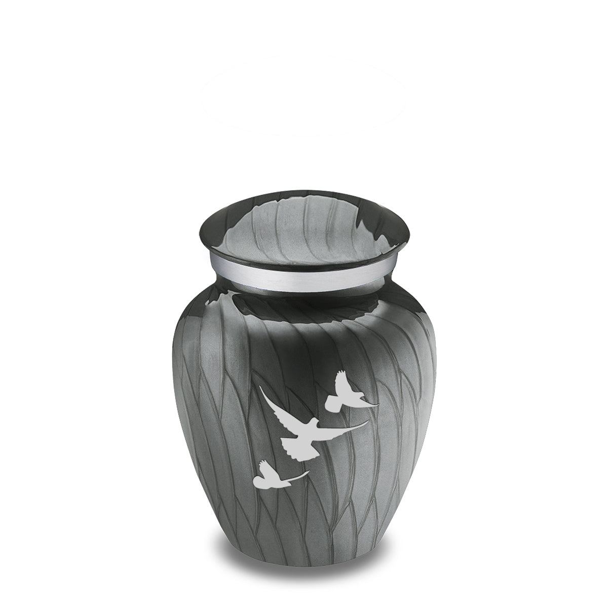 Keepsake Embrace Pearl Silver Doves Cremation Urn