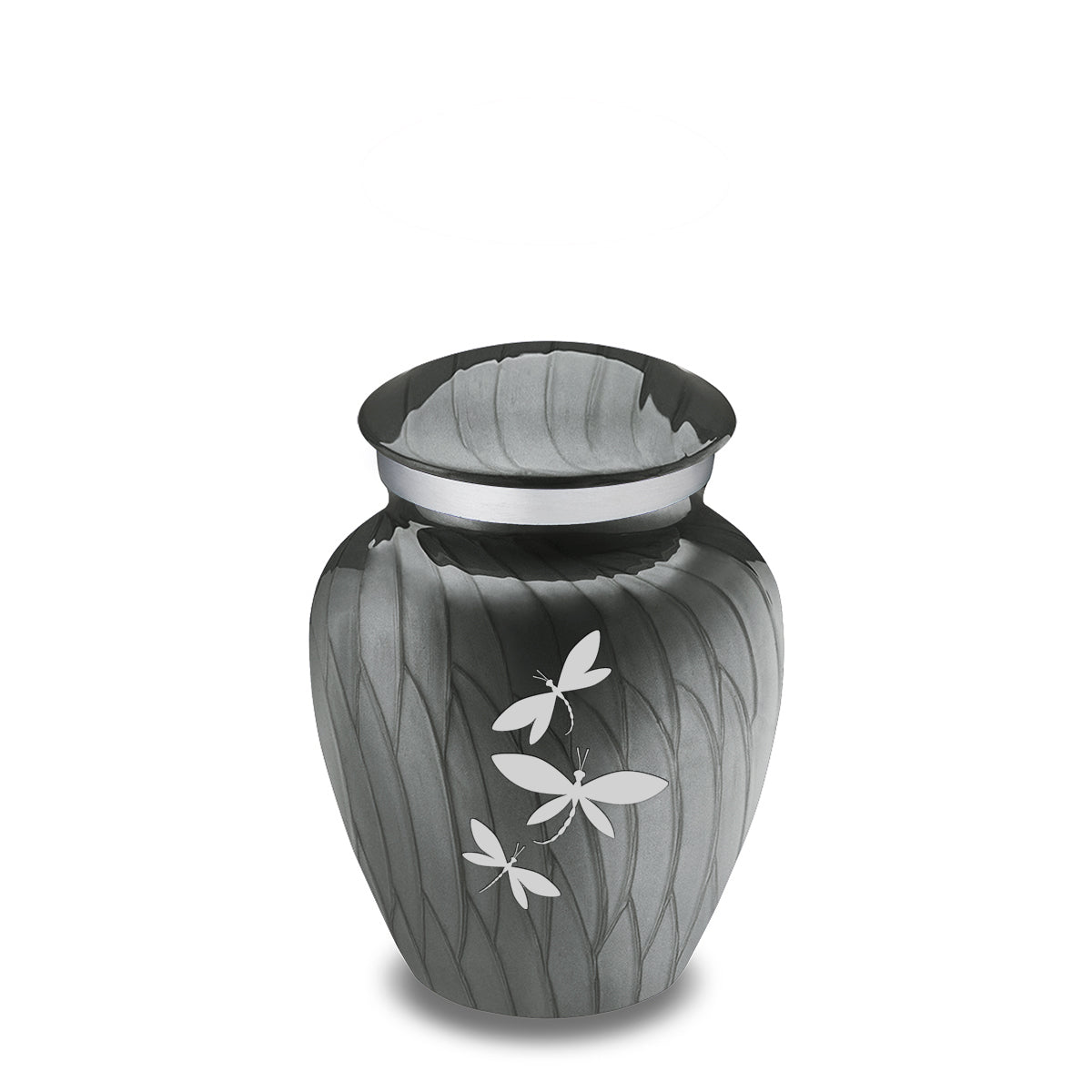 Keepsake Embrace Pearl Silver Dragonflies Cremation Urn