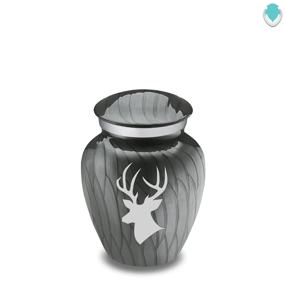 Keepsake Embrace Pearl Silver Deer Cremation Urn