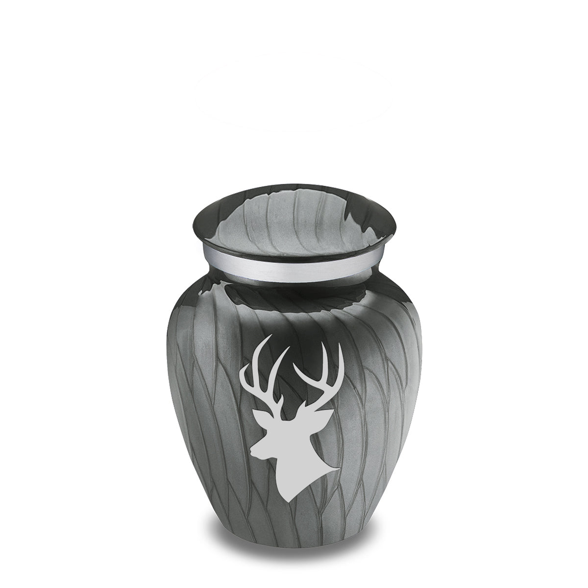 Keepsake Embrace Pearl Silver Deer Cremation Urn