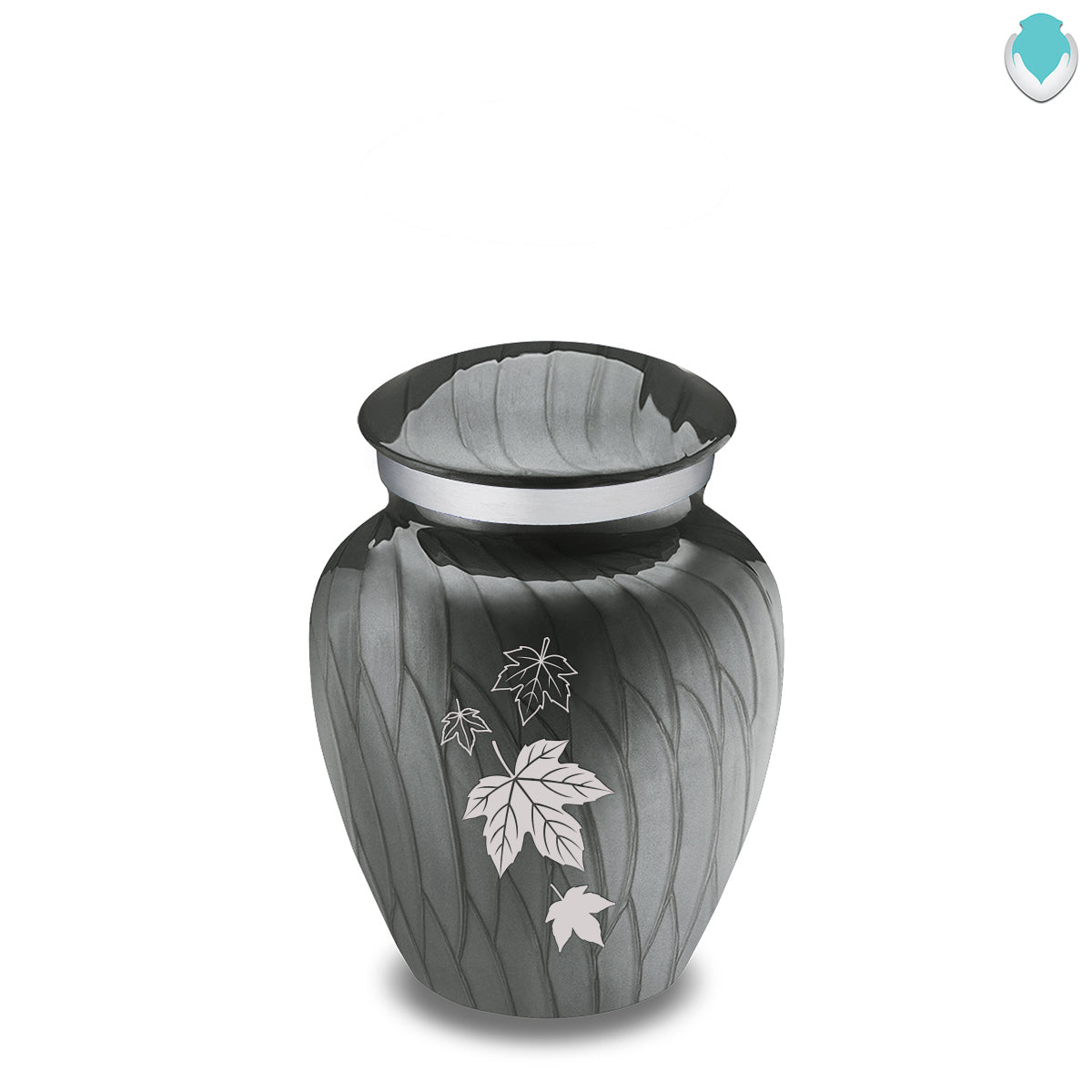 Keepsake Embrace Pearl Silver Falling Leaves Cremation Urn