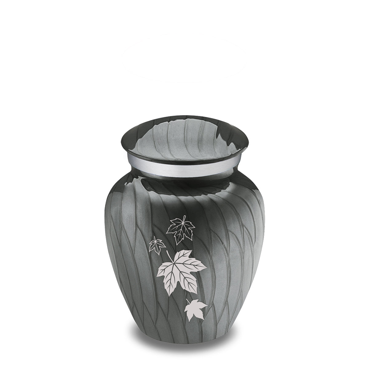 Keepsake Embrace Pearl Silver Falling Leaves Cremation Urn