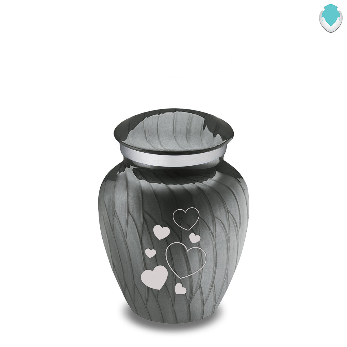 Keepsake Embrace Pearl Silver Floating Heart Cremation Urn