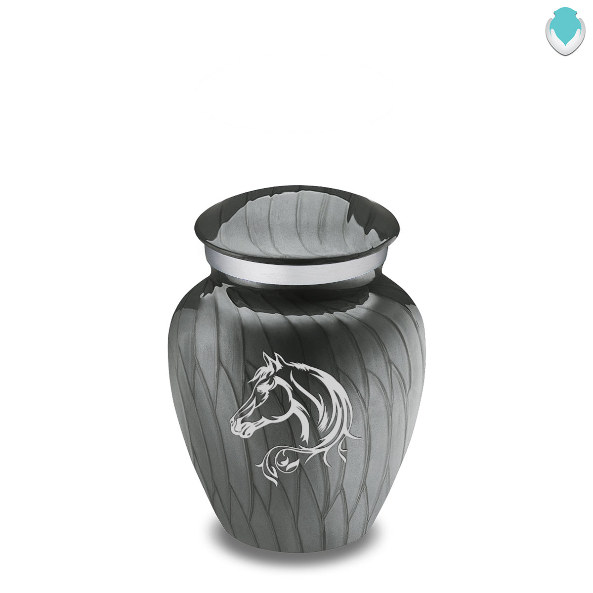 Keepsake Embrace Pearl Silver Horse Cremation Urn