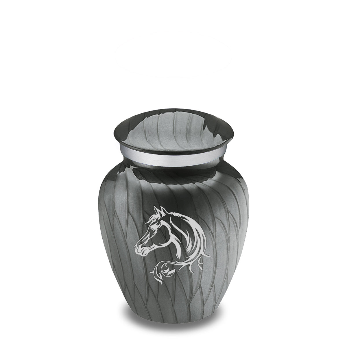 Keepsake Embrace Pearl Silver Horse Cremation Urn