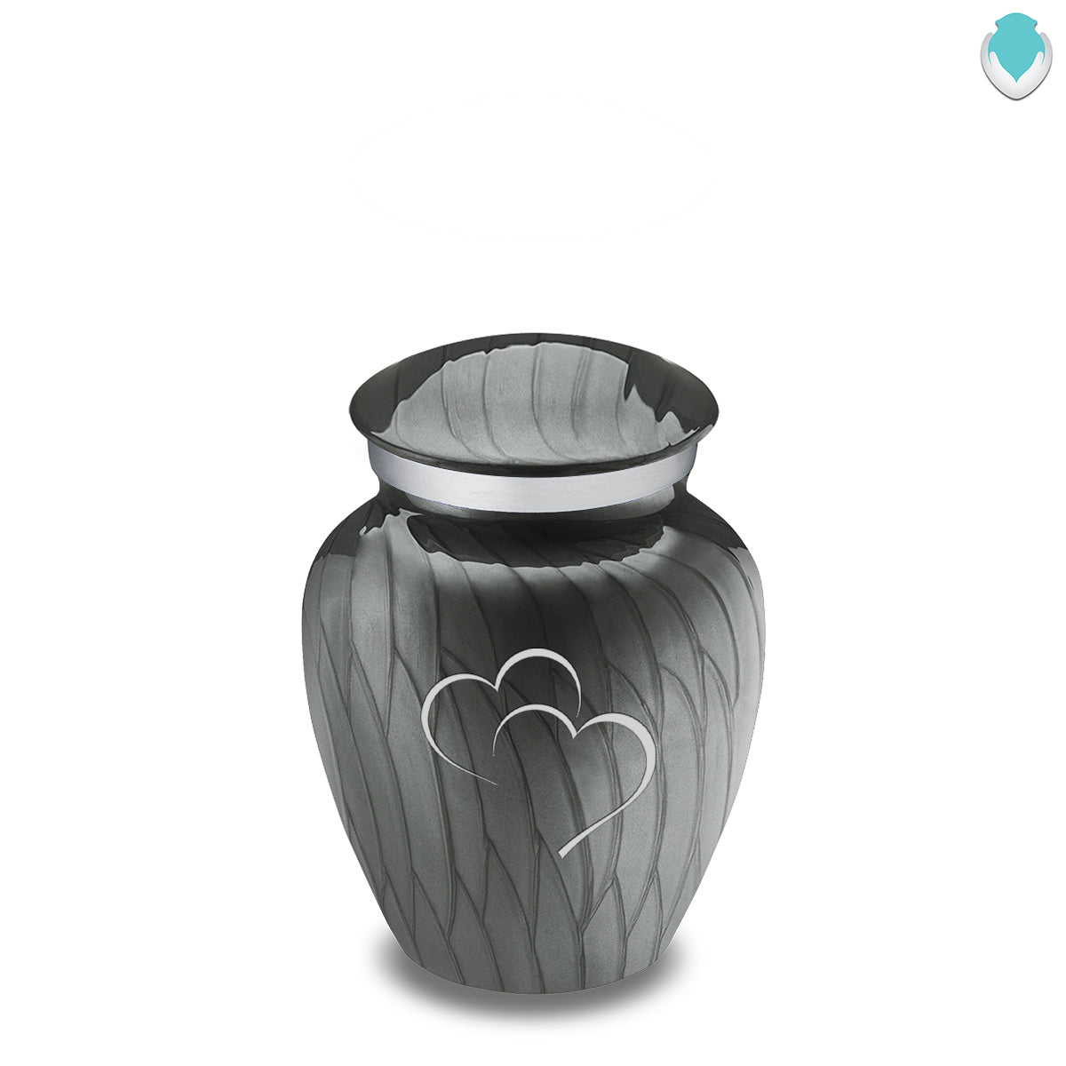 Keepsake Embrace Pearl Silver Hearts Cremation Urn