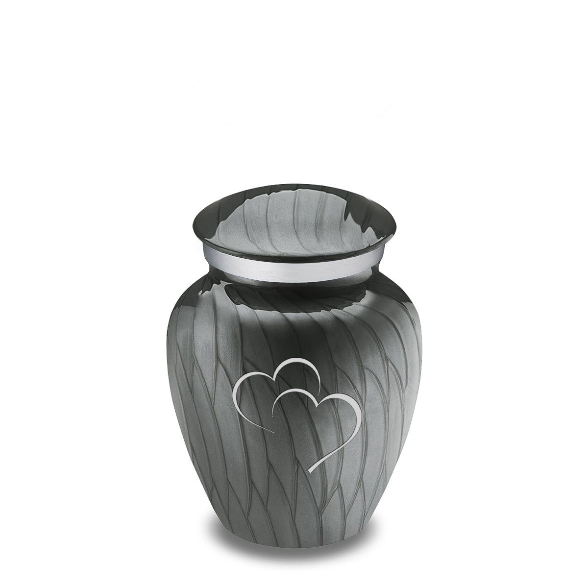 Keepsake Embrace Pearl Silver Hearts Cremation Urn