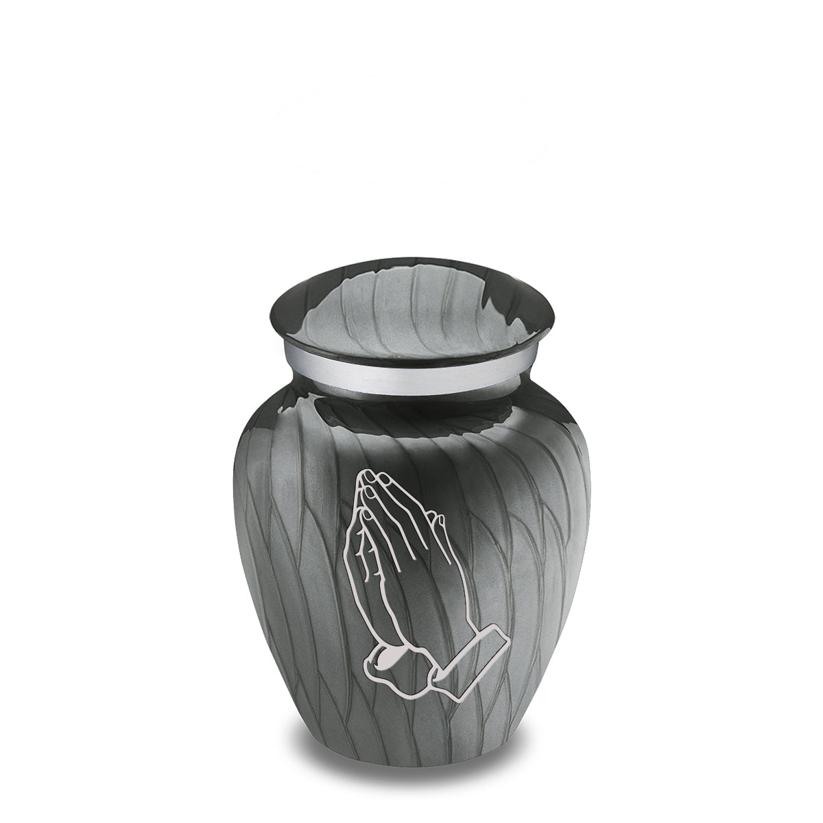 Keepsake Embrace Pearl Silver Praying Hands Cremation Urn