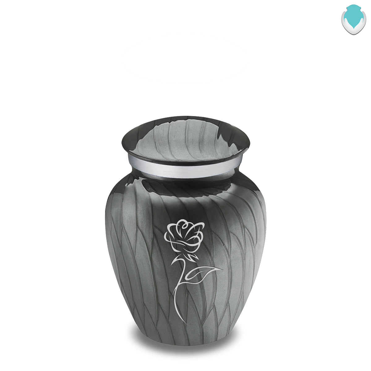 Keepsake Embrace Pearl Silver Rose Cremation Urn