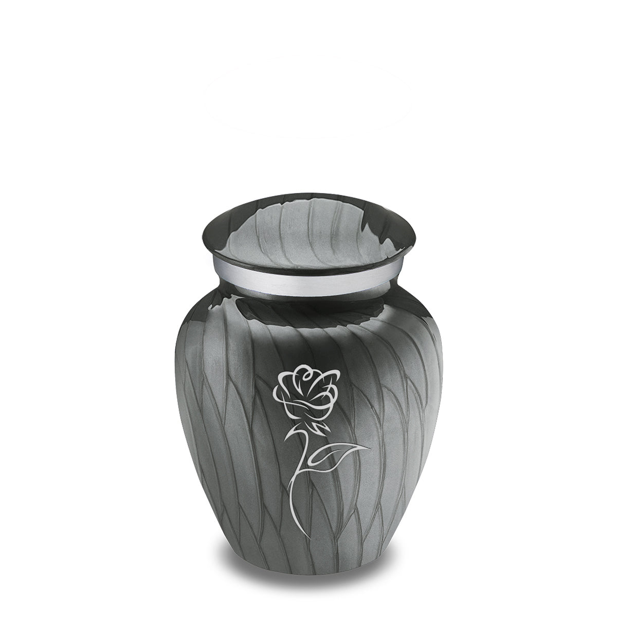 Keepsake Embrace Pearl Silver Rose Cremation Urn