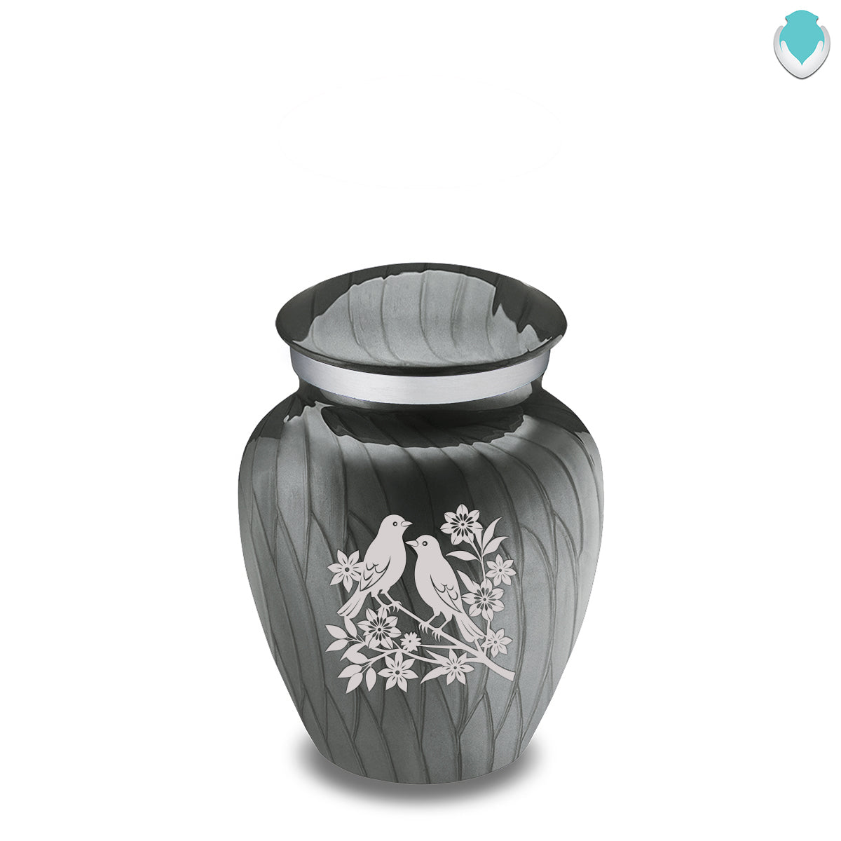 Keepsake Embrace Pearl Silver Songbirds Cremation Urn
