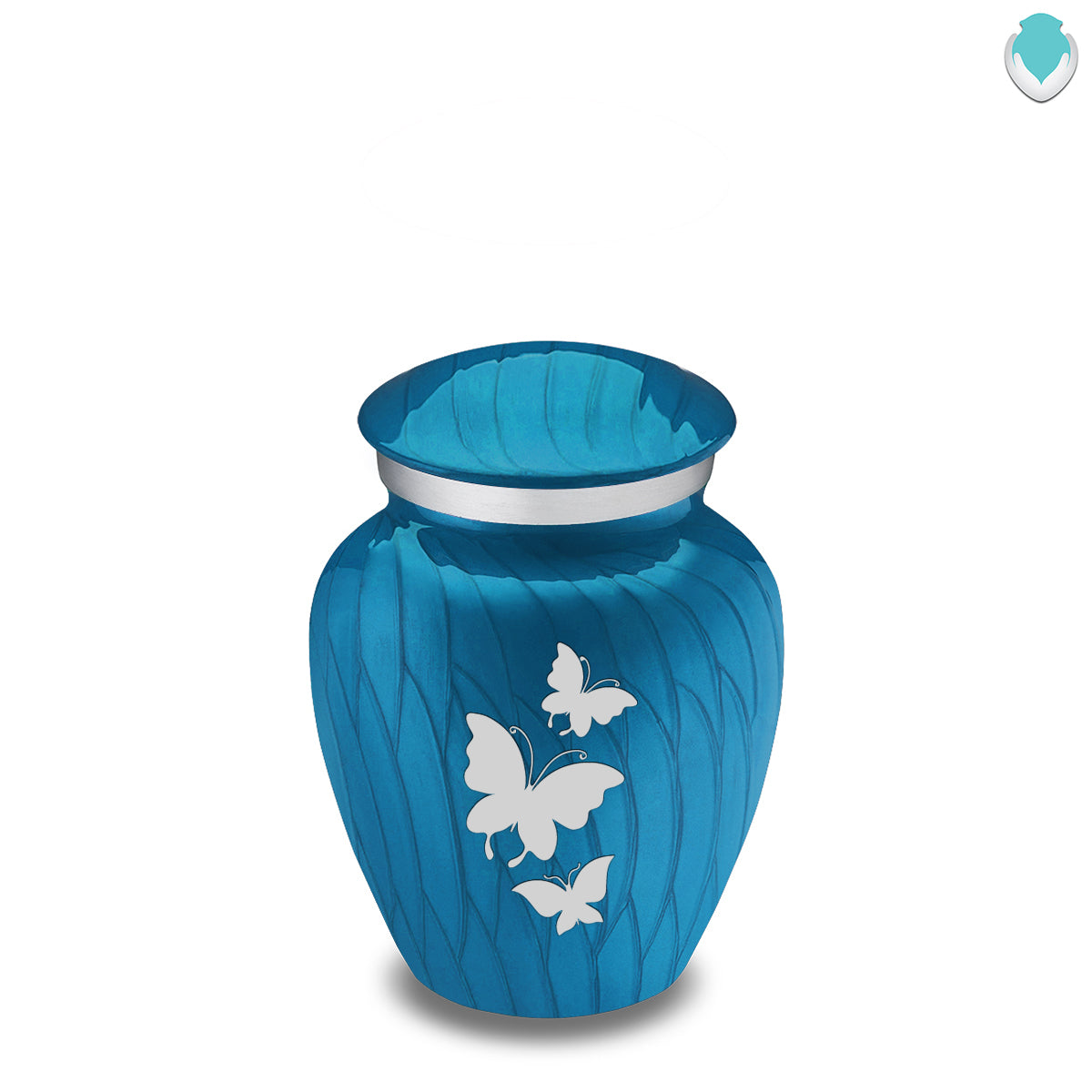 Keepsake Embrace Pearl Racing Blue Butterflies Cremation Urn