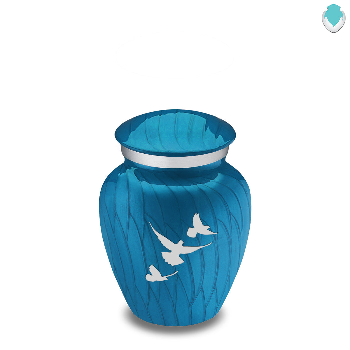 Keepsake Embrace Pearl Racing Blue Doves Cremation Urn