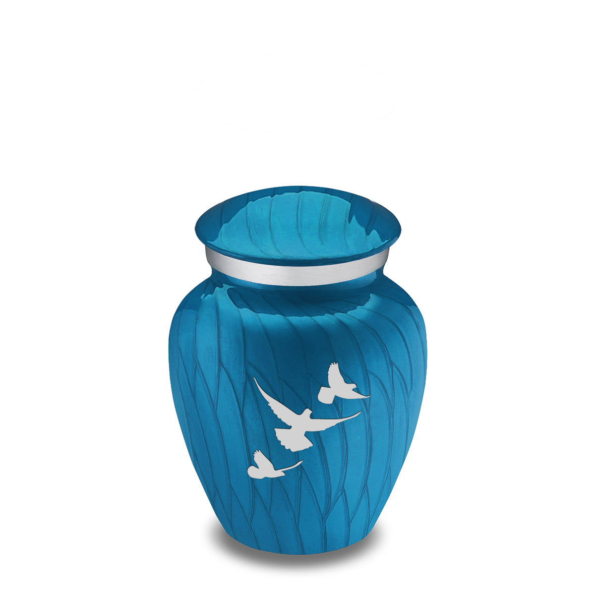 Keepsake Embrace Pearl Racing Blue Doves Cremation Urn