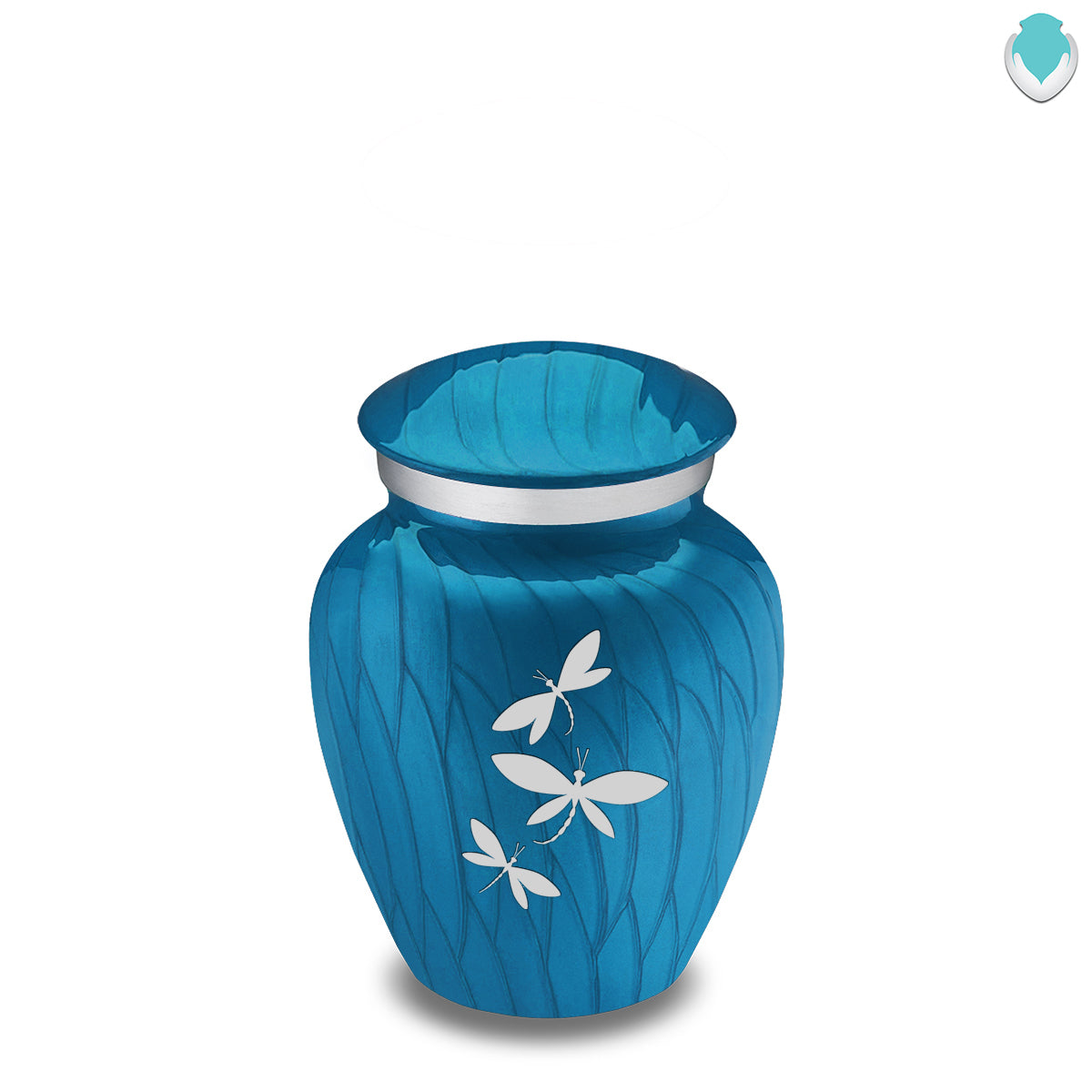 Keepsake Embrace Pearl Racing Blue Dragonflies Cremation Urn