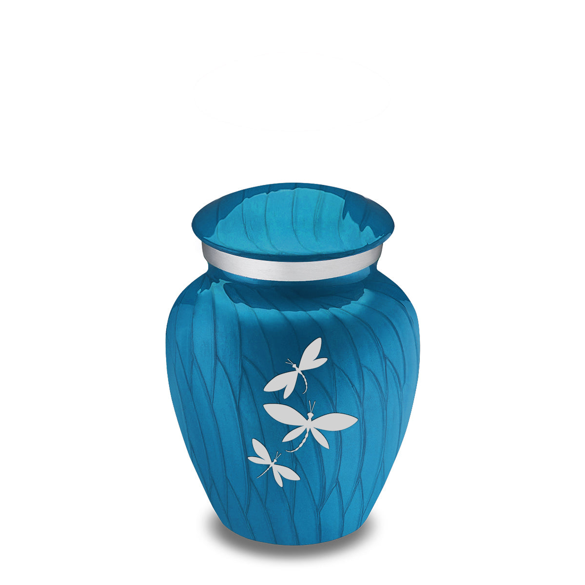 Keepsake Embrace Pearl Racing Blue Dragonflies Cremation Urn