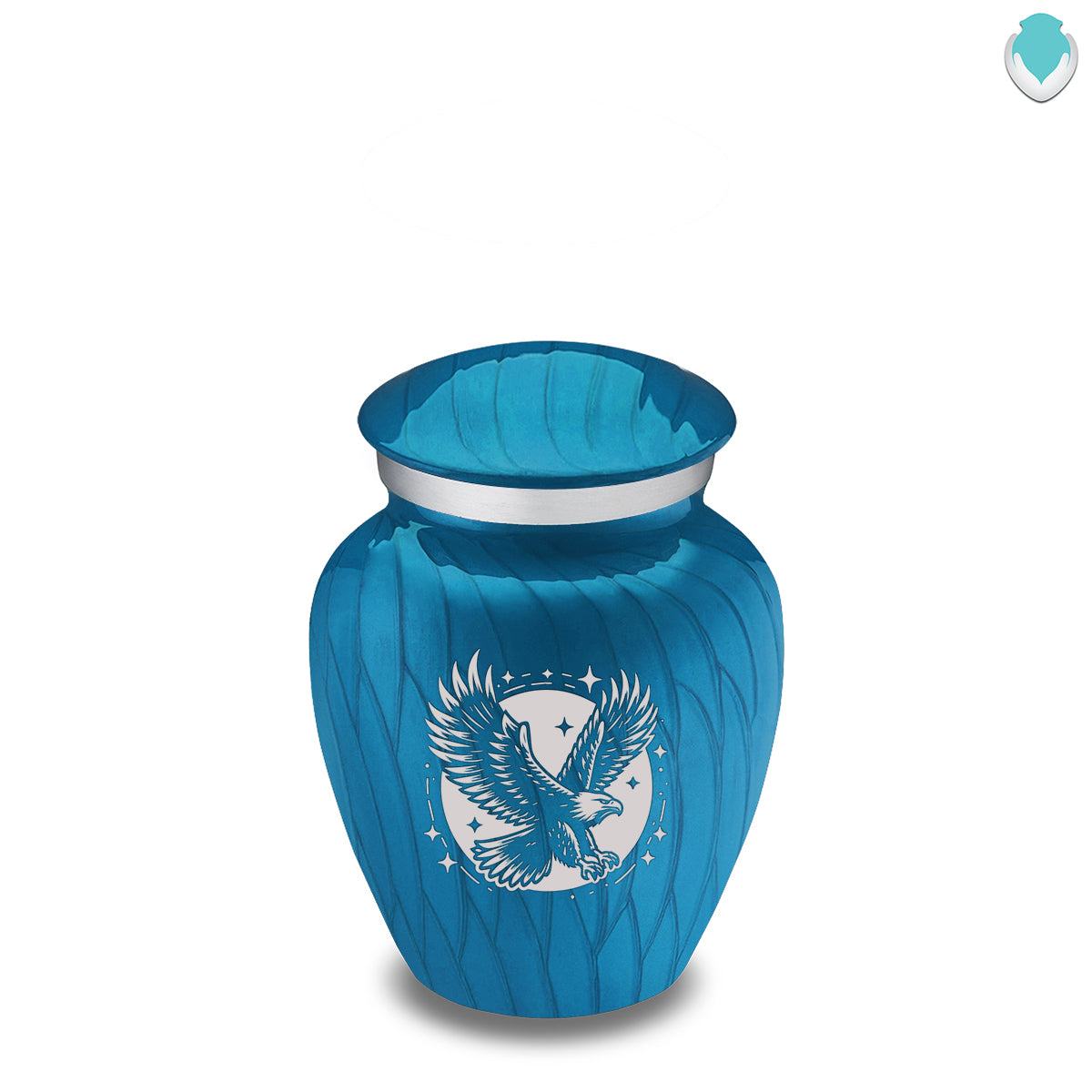 Keepsake Embrace Pearl Racing Blue Flying Eagle Cremation Urn