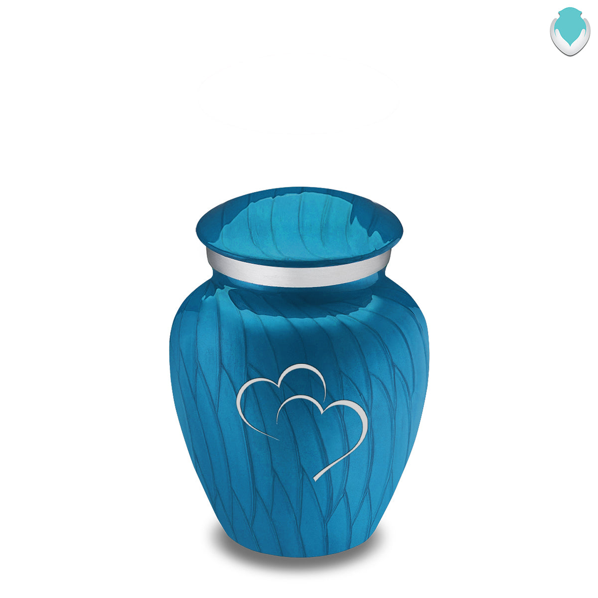 Keepsake Embrace Pearl Racing Blue Hearts Cremation Urn
