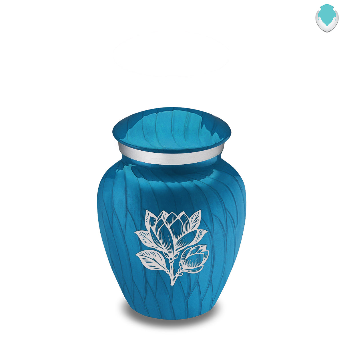 Keepsake Embrace Pearl Racing Blue Magnolia Flower Cremation Urn