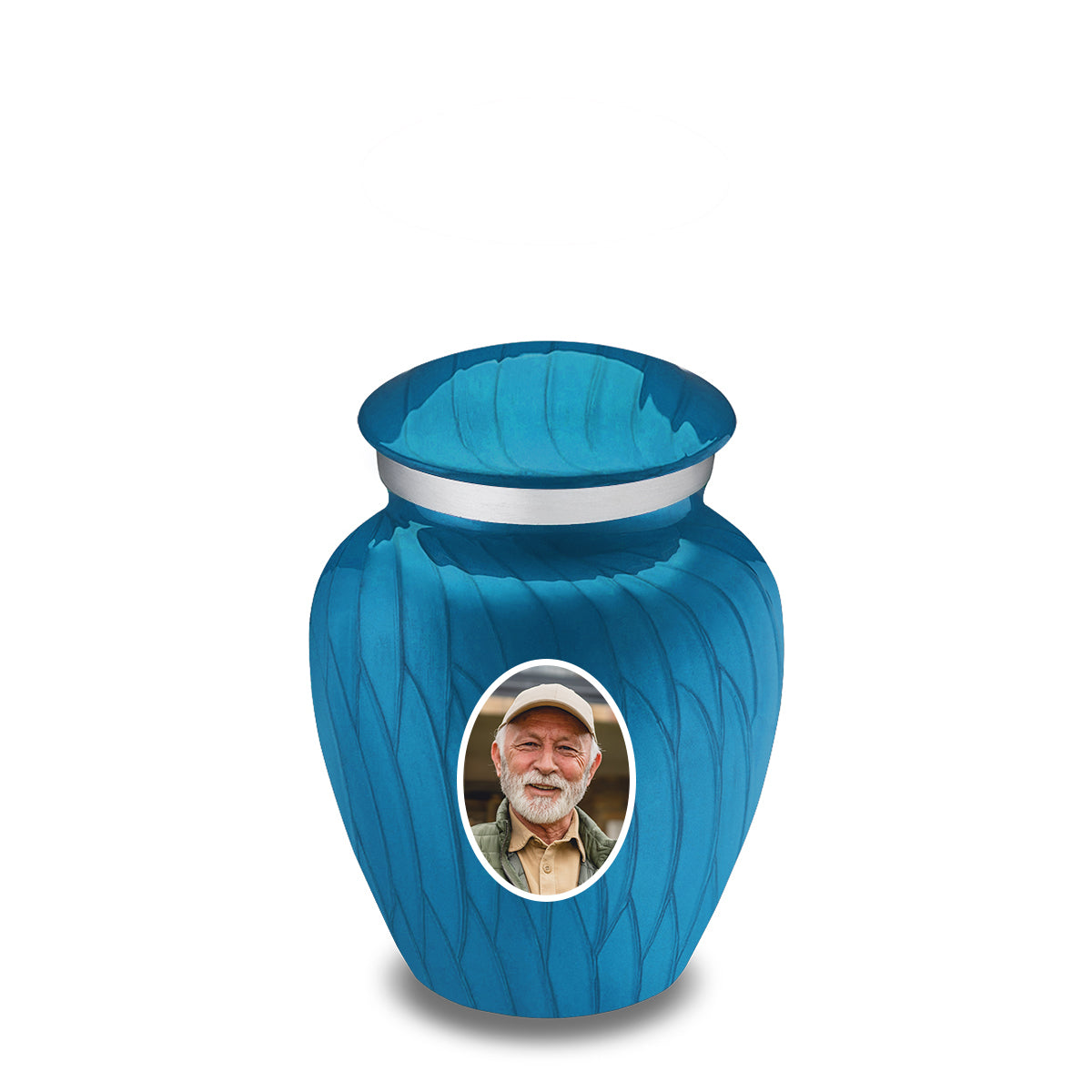 Keepsake Embrace Pearl Racing Blue Portrait Cremation Urn