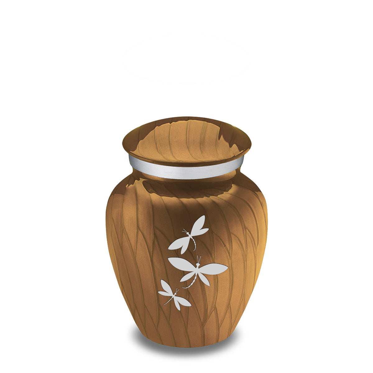 Keepsake Embrace Pearl Gold Dragonflies Cremation Urn