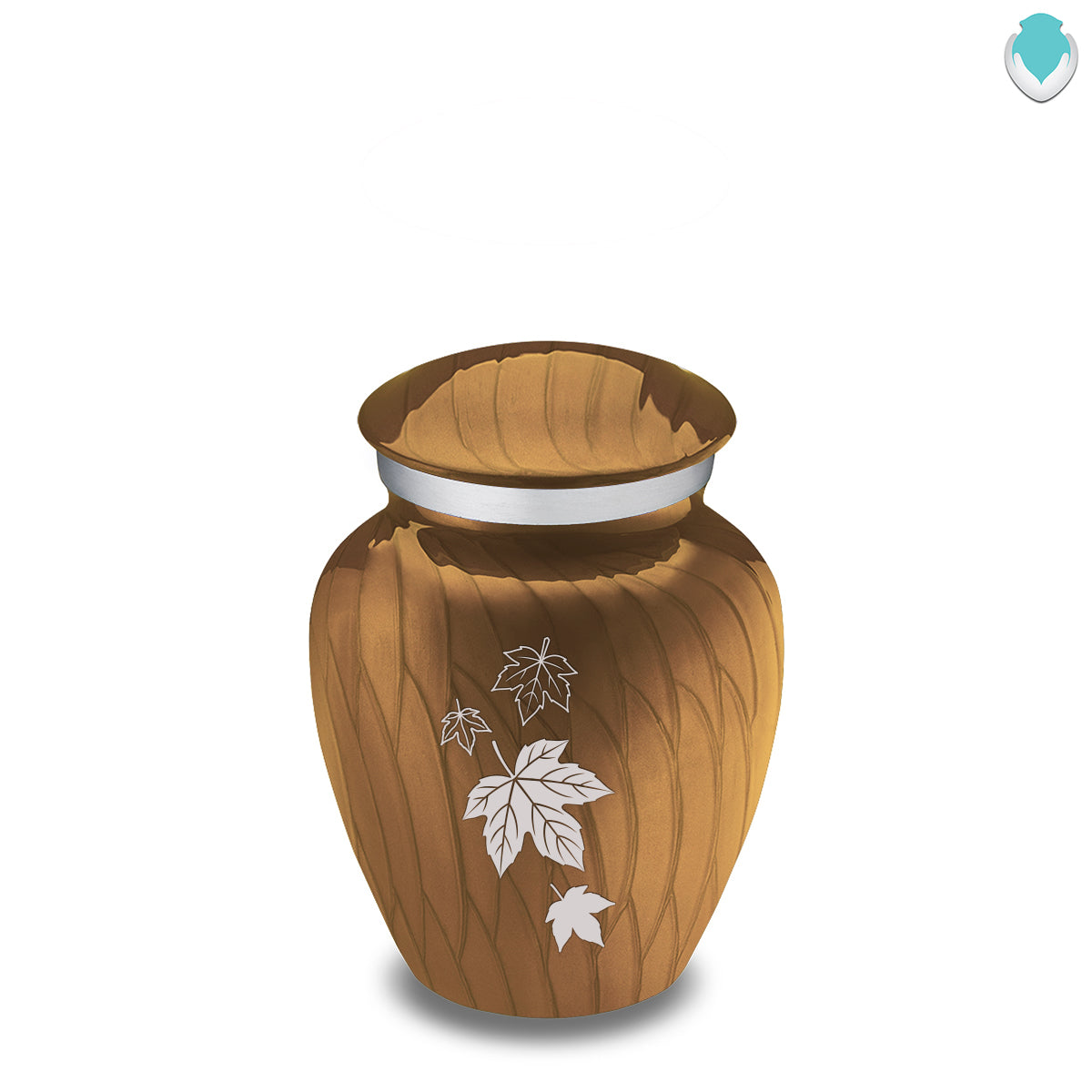 Keepsake Embrace Pearl Gold Falling Leaves Cremation Urn