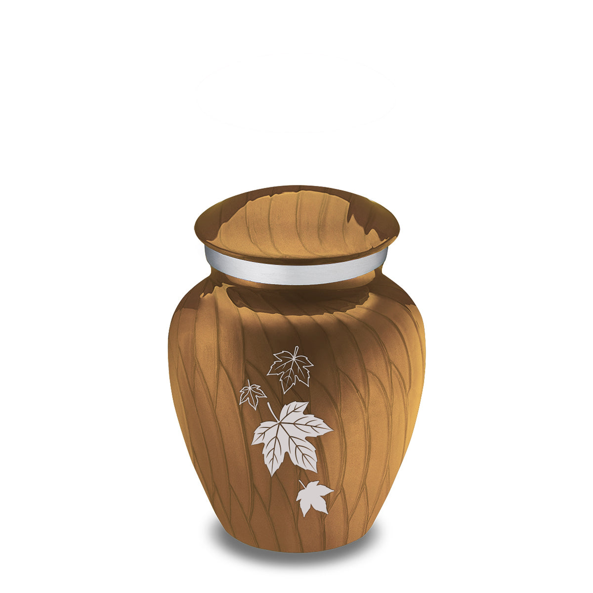 Keepsake Embrace Pearl Gold Falling Leaves Cremation Urn