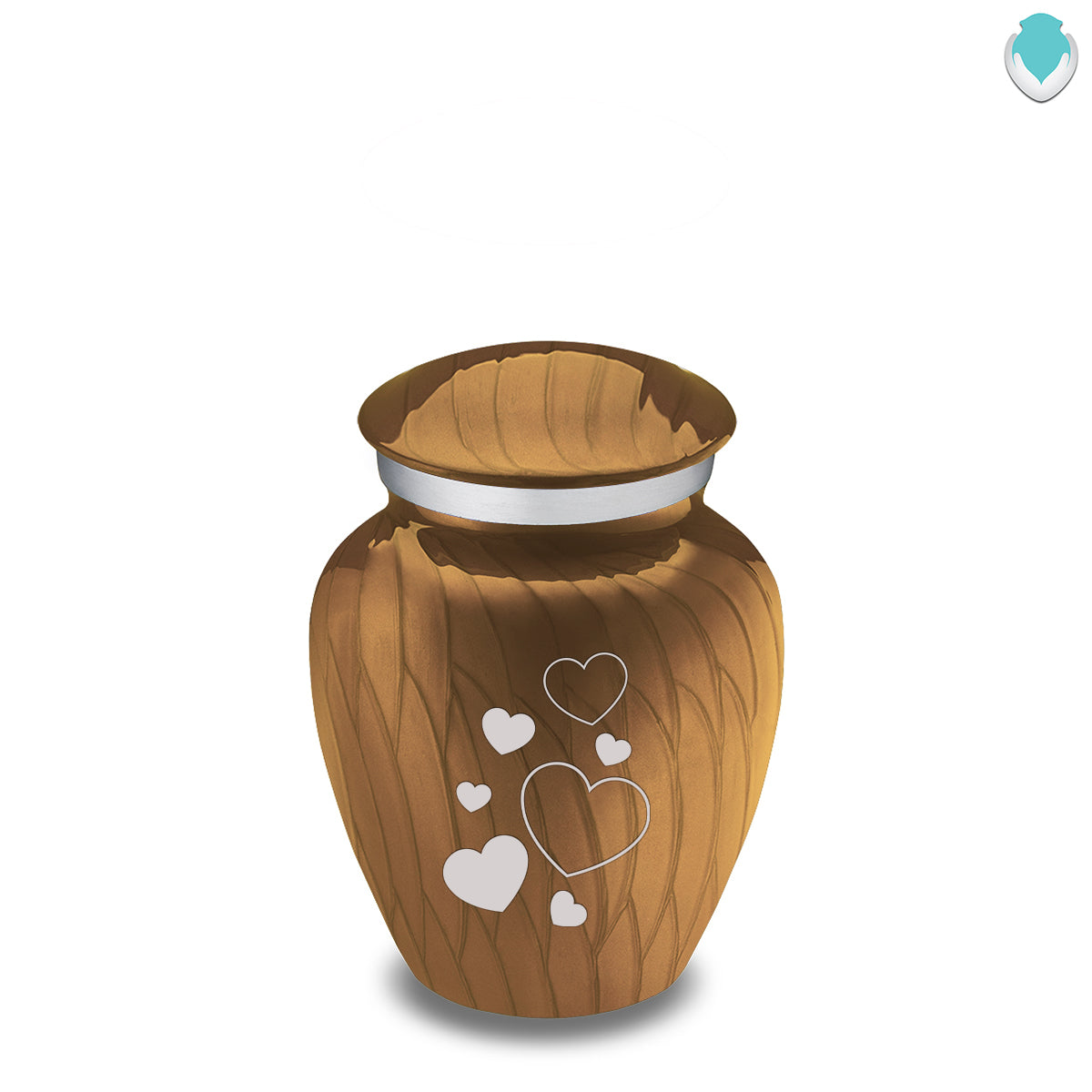 Keepsake Embrace Pearl Gold Floating Heart Cremation Urn