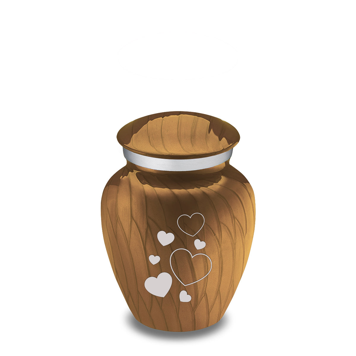 Keepsake Embrace Pearl Gold Floating Heart Cremation Urn