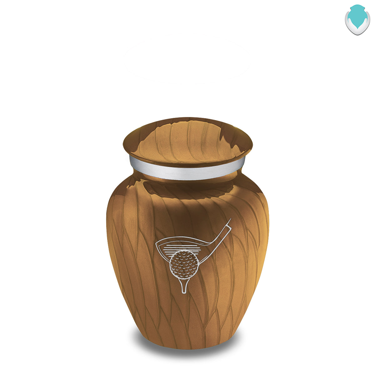 Keepsake Embrace Pearl Gold Golf Cremation Urn