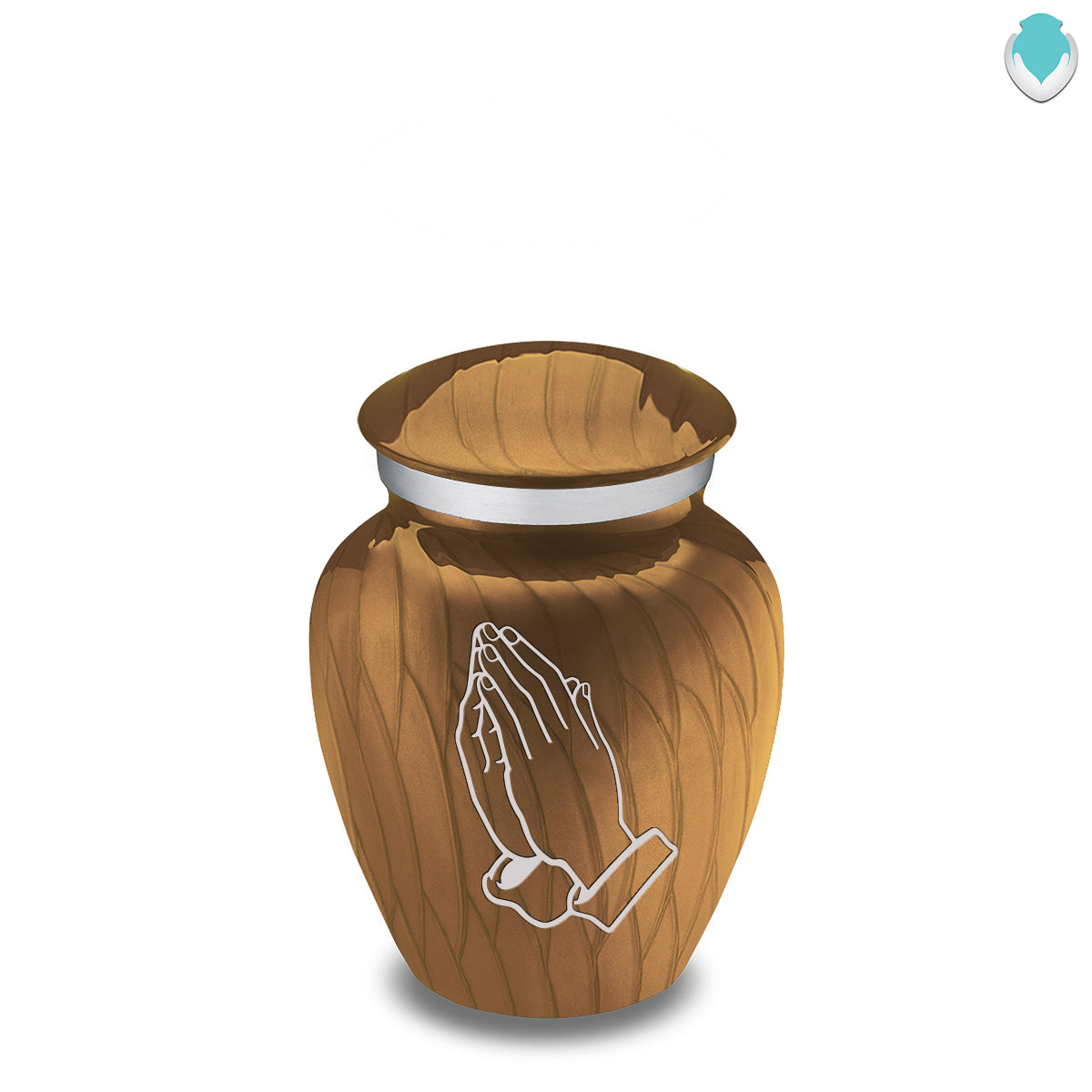 Keepsake Embrace Pearl Gold Praying Hands Cremation Urn