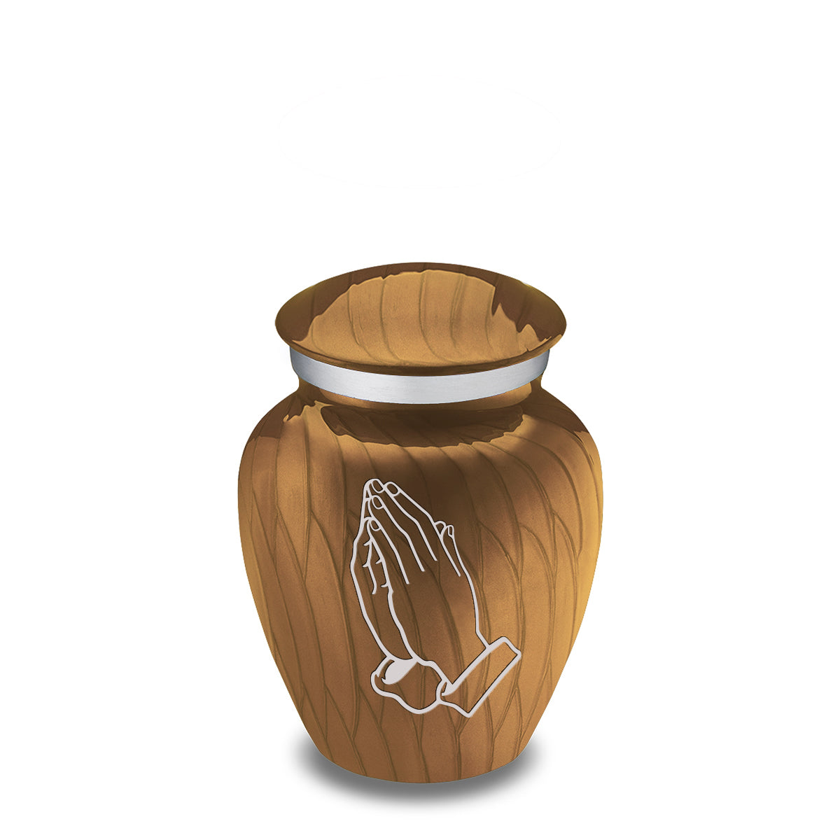 Keepsake Embrace Pearl Gold Praying Hands Cremation Urn