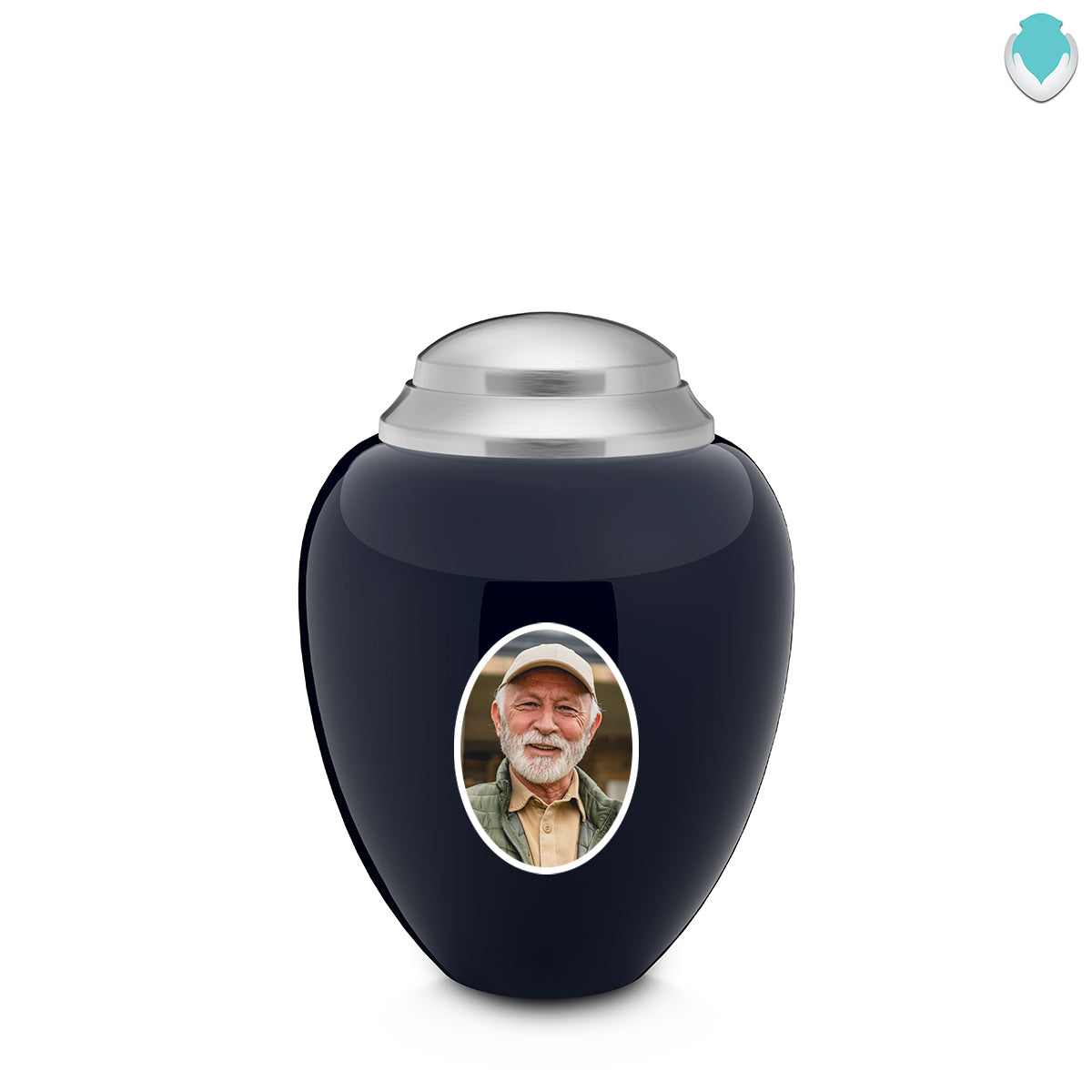 Keepsake Tribute Navy & Brushed Portrait Cremation Urn
