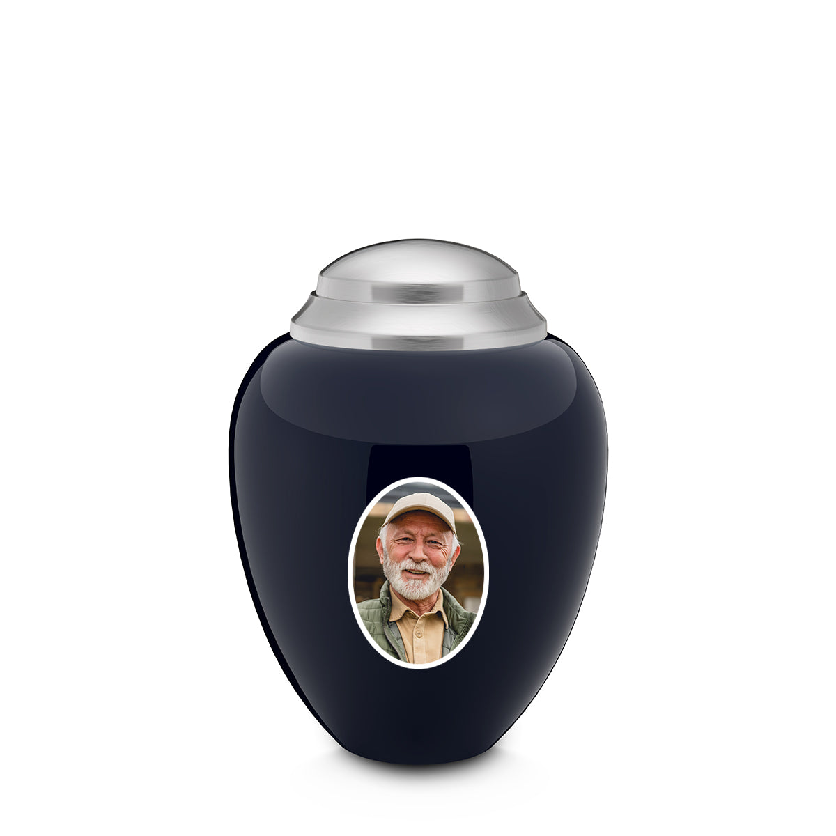 Keepsake Tribute Navy & Brushed Portrait Cremation Urn