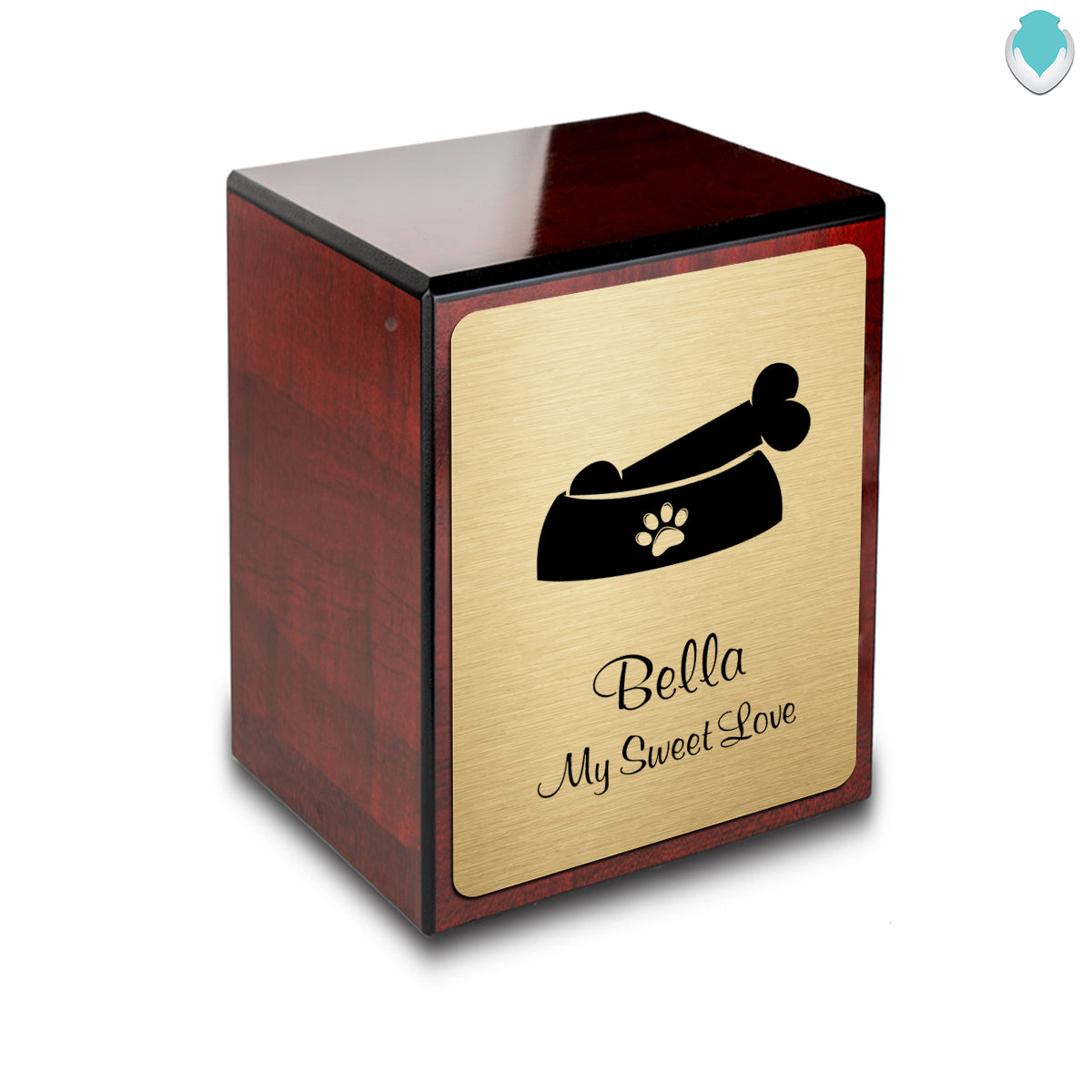 Custom Engraved Heritage Cherry Dog Small Pet Cremation Urn Memorial Box for Ashes